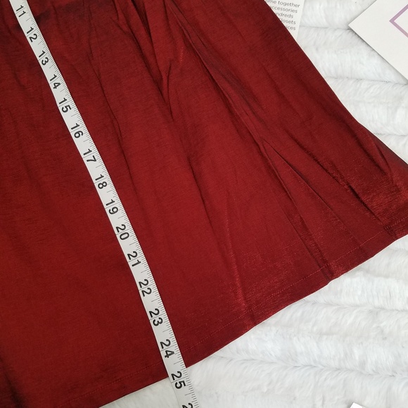 SOCIALITE Deep Christmas red shimmery skirt Small party holiday formal - Picture 2 of 6